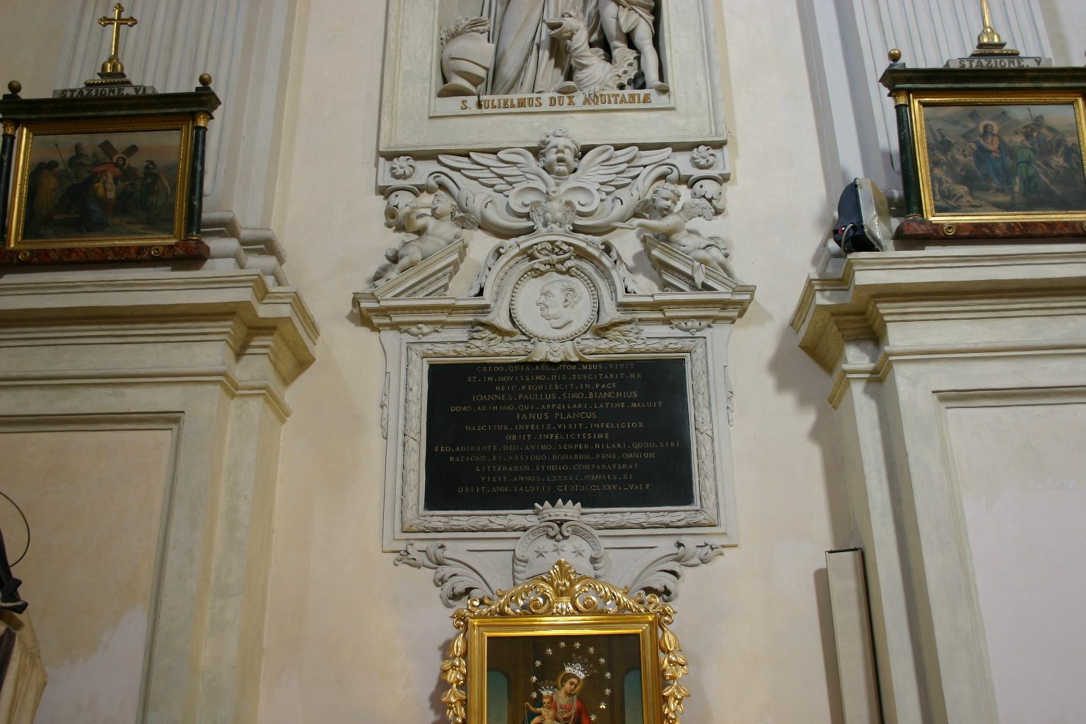 Giovanni Bianchi Plancus tomb, Chiesa di Sant'Agostino, Rimini, Italy - 01.JPG